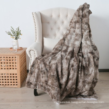 Fall Winter Design Polyester Faux Fur Throw  Blanket Luxury With Sherpa Fleece Back